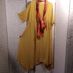 Elegant Mustard Yellow Mini Dress